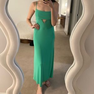 Green Zara Midi Dress With Cutout